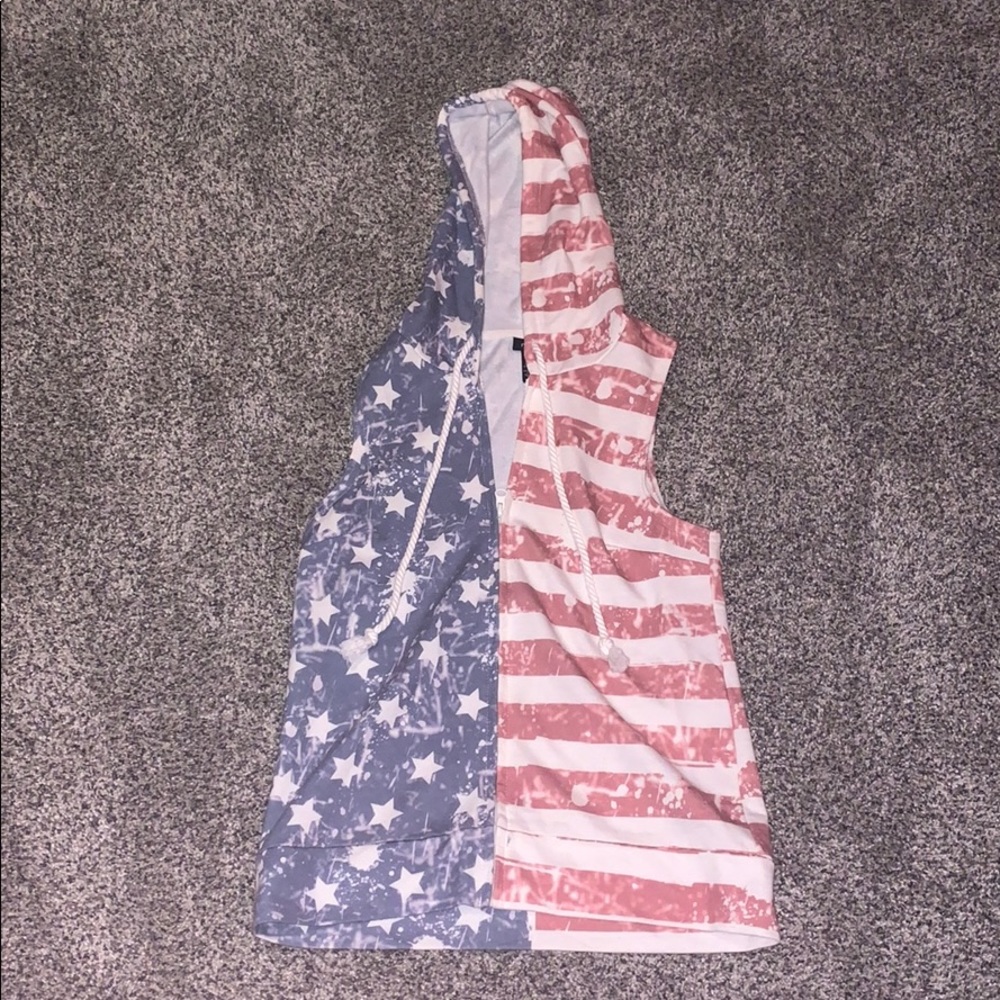 rue 21 american flag zip up vest
